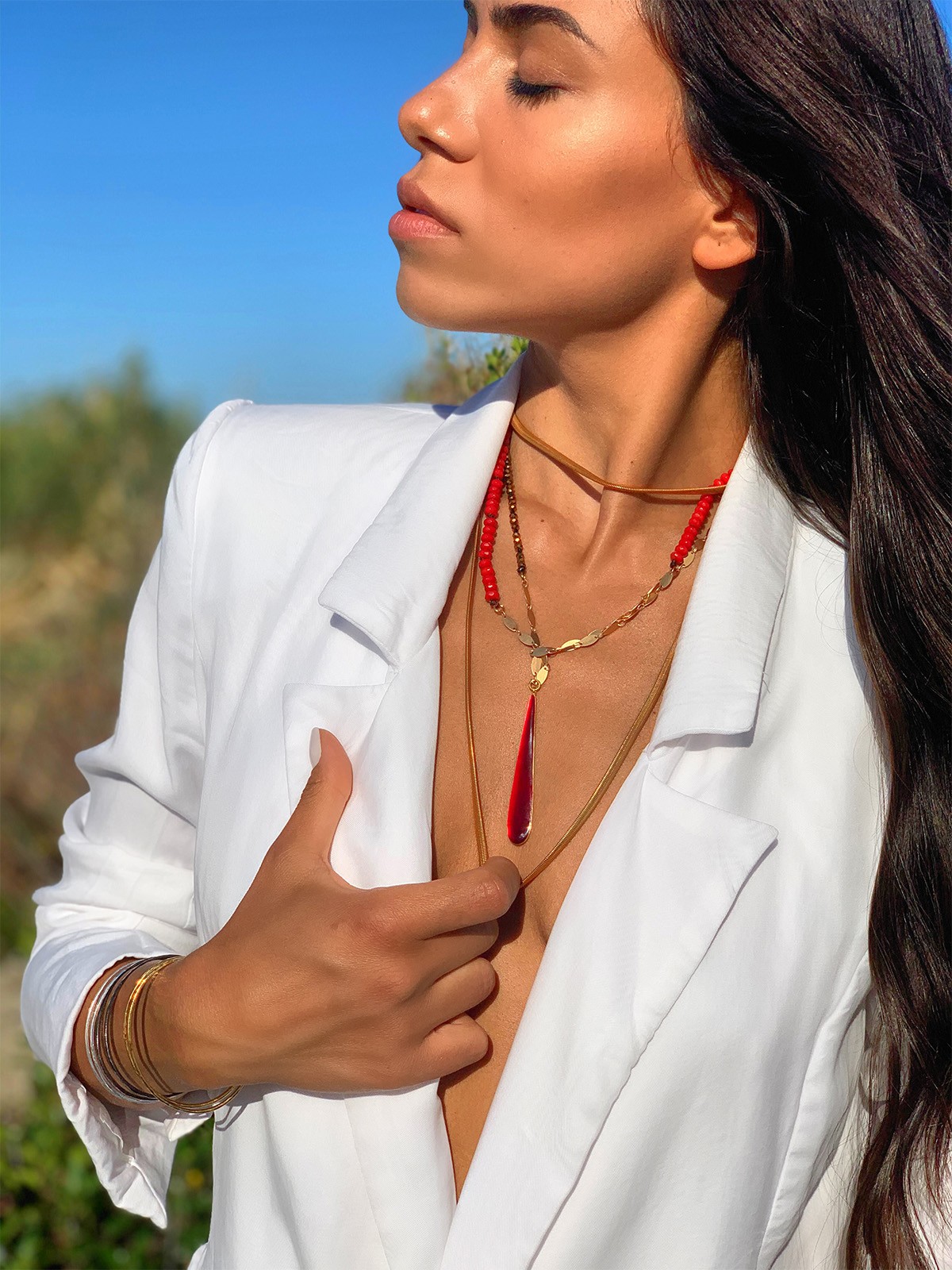 model wearing jewelry