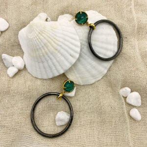 Earrings malachite