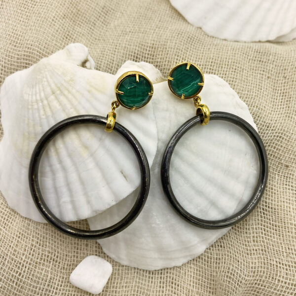 Earrings malachite