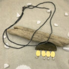 hematite pearl long pendant boho Μακρύ μενταγιόν μπόχο αιματίτες μαργαριτάρια