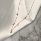 5 zircons necklace rose gold