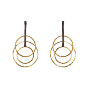 gold plated silver earrings 3 circles efstathia