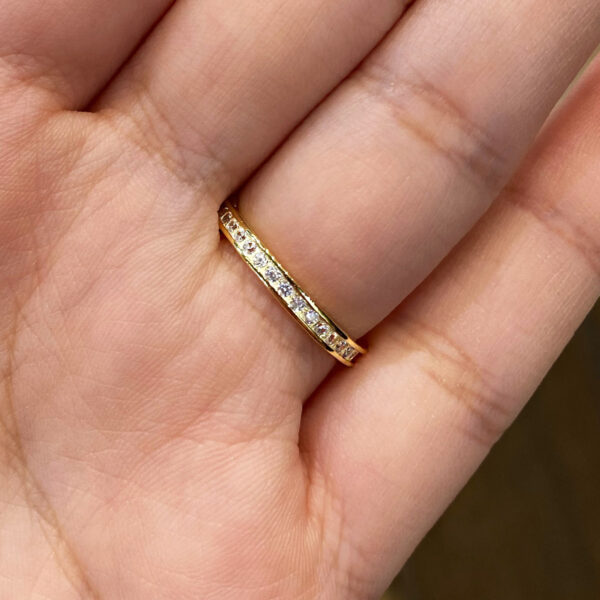 gold plated silver zircon ring