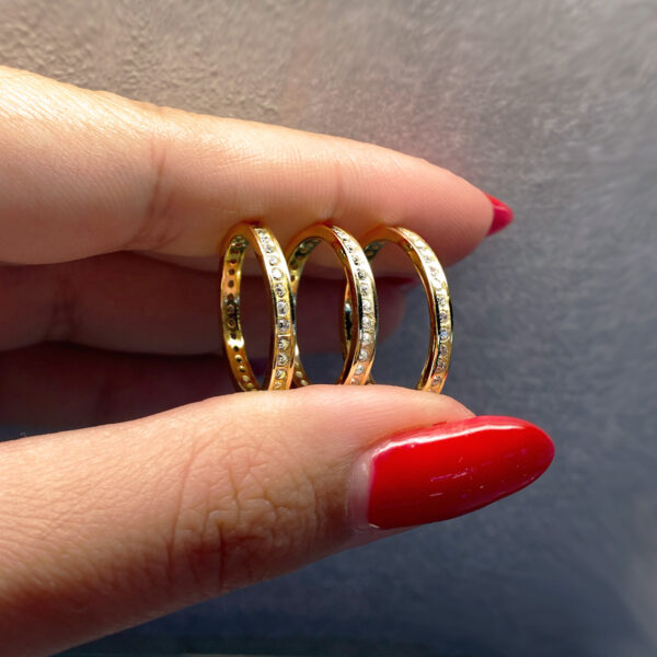 gold plated silver zircon ring