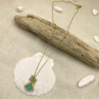 aqua chalcedony pearls amazonite hand made pendant gold plated silver χειροποίητο μενταγιόν χαλκηδόνιος αμαζονίτες μαργαριτάρια επίχρυσο ασήμι tonia makri jewellery