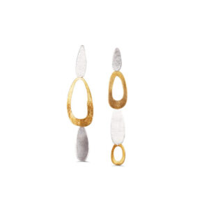 Mismatched long earrings silver-gold Mismatched μακριά σκουλαρίκια ασημί-χρυσό efstathia handcrafted jewellery χειροποίητο κόσμημα ευσταθία