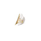 Δαχτυλίδι mismatched βεντάλιες χρυσό-λευκό Ring mismatched fans gold-white efstathia handmade jewellery gold plated silver ευσταθία χειροποίητο κόσμημα επίχρυσο ασήμι