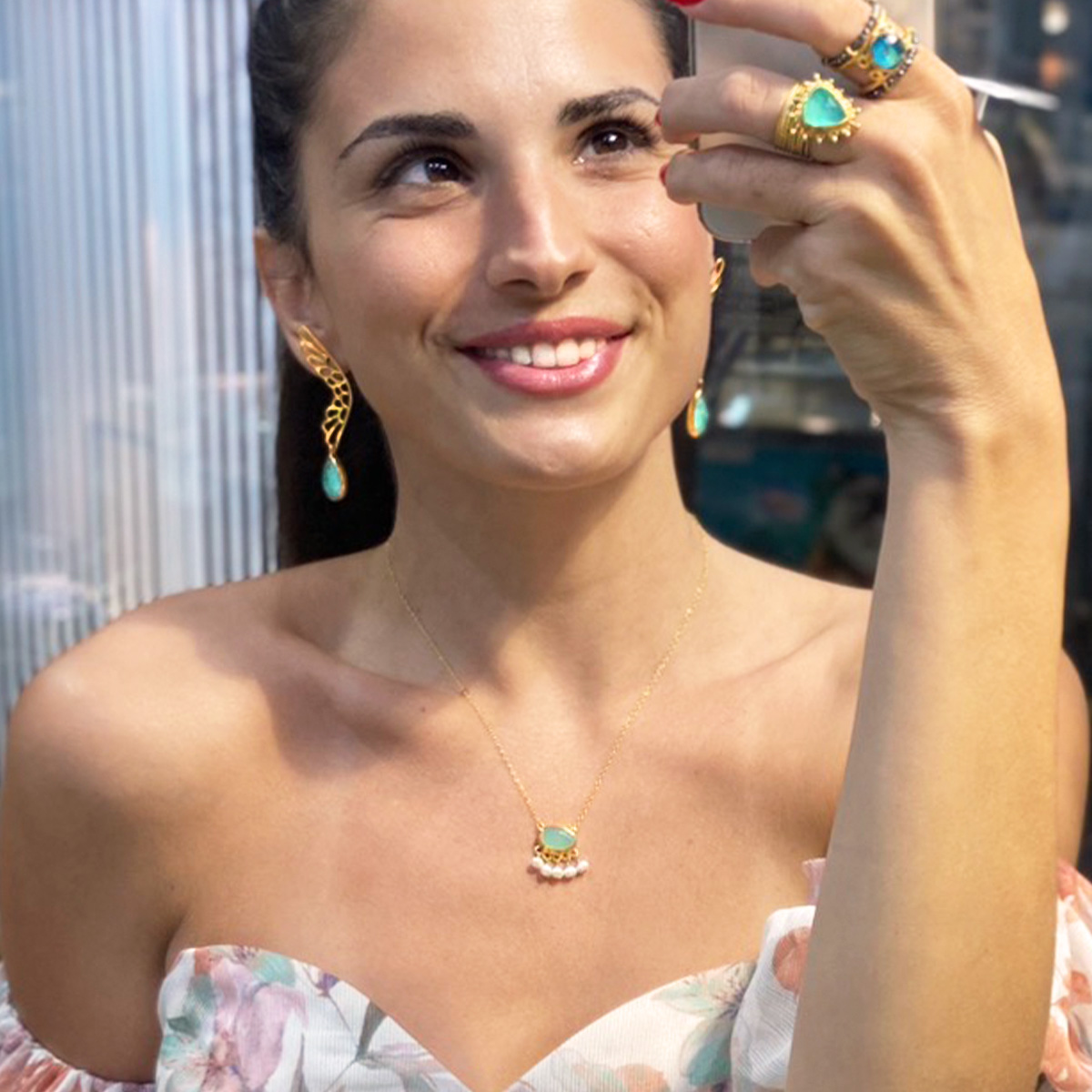 Wing earrings w amazonite drops, Σκουλάρικια φτερά με σταγόνα αμαζονίτες tonia makri jewellery τονια μακρη κοσμήματα