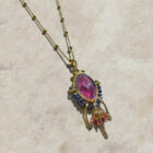 Venetian glass fuchsia heart necklace, Κολιέ φούξια καρδιά γυαλί Βενετίας, tonia makri