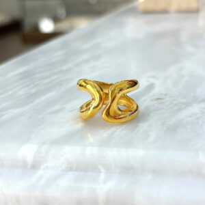 Handmade Sculptural gold plated Silver Ring, Χειροποίητο sculptural Δαχτυλίδι Ασήμι επίχρυσο, kynthia greek jewellery workshop