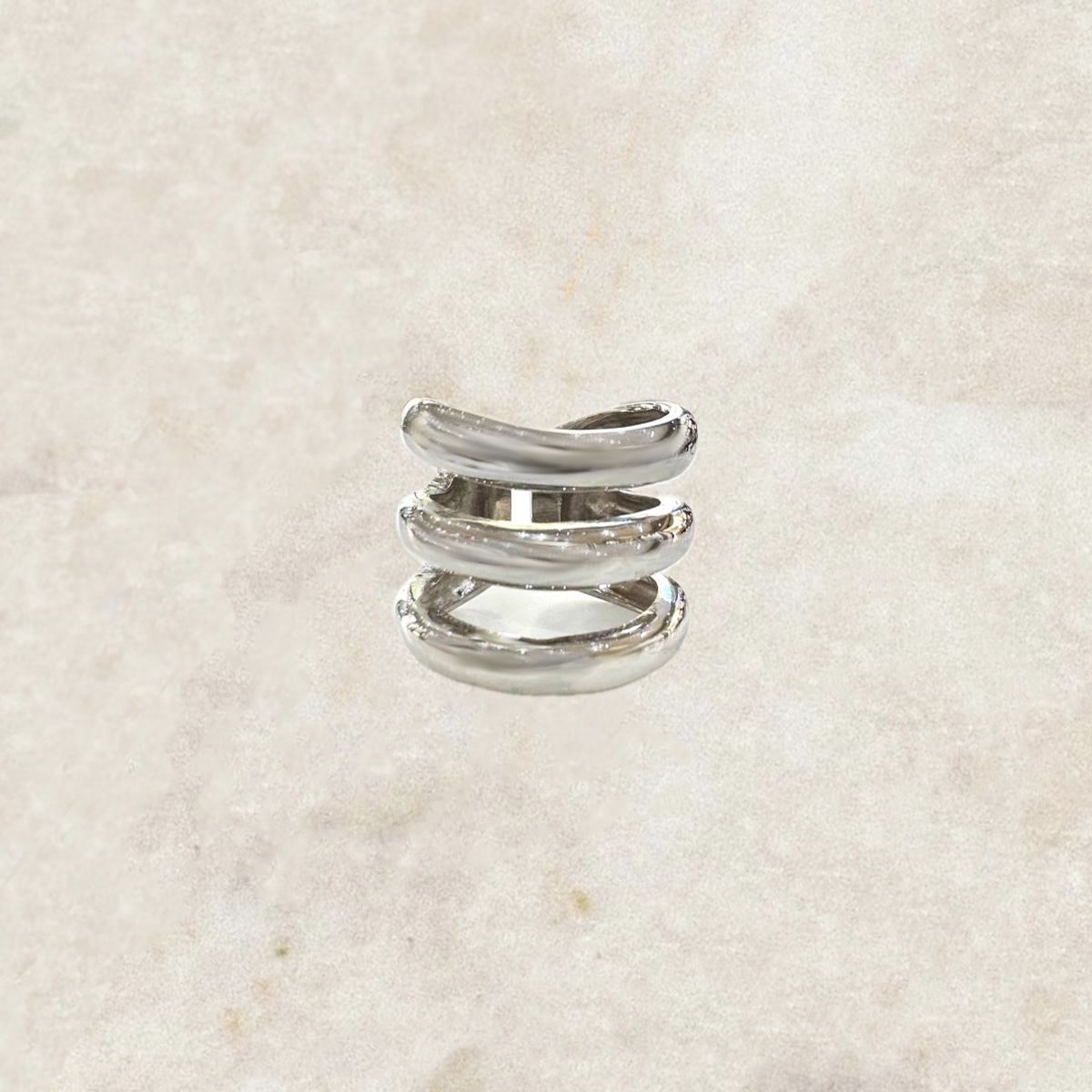 Handmade sterling silver triple band ring , Χειροποίητο ασημένιο δαχτυλίδι με τριπλή μπάντα