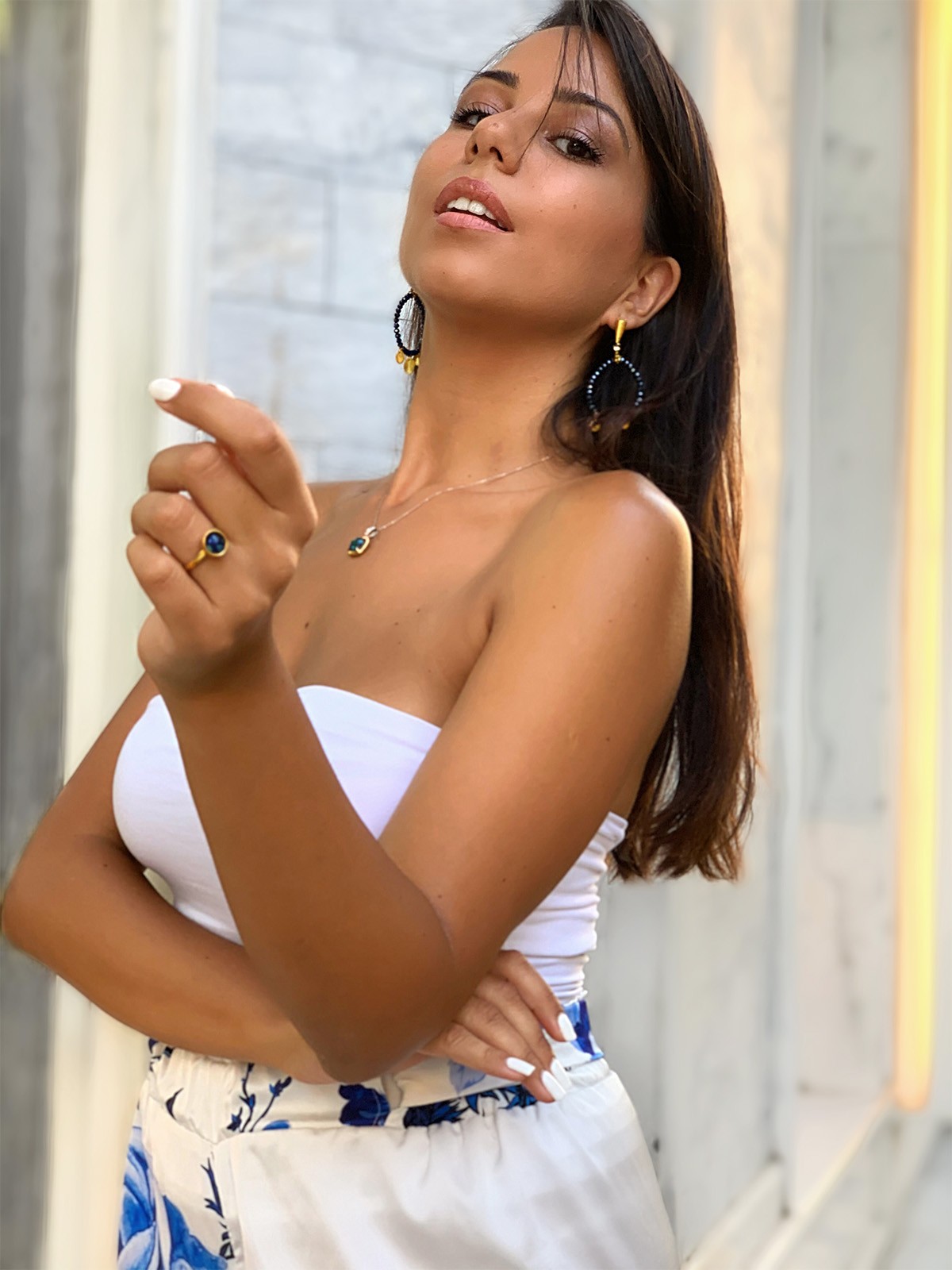 model wearing jewelry